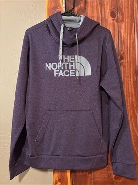 The North Face Men's Heathered Purple Crewneck Hoodie